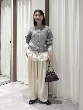 「A part by（アパートバイ）のキンチャクミニショルダバッグ（ショルダーバッグ、レッド系）」を使った、ゆいぴさん（レディース・156cm）の秋コーディネート