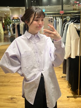 「e/rm（イーアールエム）のアイテム（シャツ/ブラウス）」を使った、ゆいぴさん（レディース・156cm）の冬コーディネート