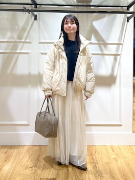 「アイテム（ダウンジャケット/コート）」を使った、ゆいぴさん（レディース・156cm・20代）の秋コーディネート