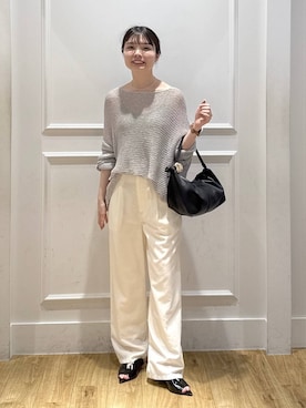 「A part by（アパートバイ）のハートモチーフバッグ（Shoulderbag、ブラック系）」を使った、ゆいぴさん（レディース・156cm）の夏コーディネート