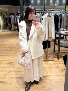 「アイテム（ピーコート）」を使った、ゆいぴさん（レディース・156cm）の冬コーディネート