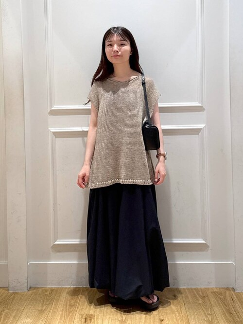 ANAI♡2025SS最新作♡メッシュプルオーバー セール】リネンコンメッシュプルオーバーフレンチスリーブ（ニット