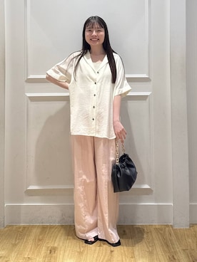 「A part by（アパートバイ）のチェーン2WAYBAG（ショルダーバッグ、ブラック系）」を使った、ゆいぴさん（レディース・156cm）の春コーディネート