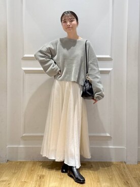 「A part by（アパートバイ）のアイテム（ショルダーバッグ）」を使った、ゆいぴさん（レディース・156cm）の秋コーディネート