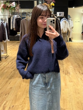 「アイテム（デニムスカート）」を使った、ゆいぴさん（レディース・156cm・20代）の秋コーディネート