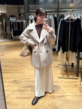 「アイテム（ピーコート）」を使った、ゆいぴさん（レディース・156cm）の秋コーディネート