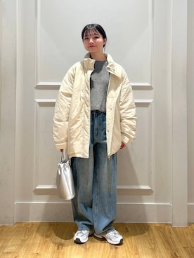 「アイテム（ダウンジャケット/コート）」を使った、ゆいぴさん（レディース・156cm・20代）の秋コーディネート