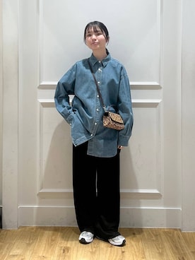 「e/rm（イーアールエム）のアイテム（パンツ）」を使った、ゆいぴさん（レディース・156cm）の冬コーディネート