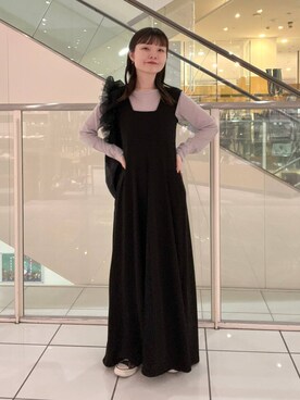 「A part by（アパートバイ）のチュールハンドルトート（ショルダーバッグ）」を使った、ゆいぴさん（レディース・156cm）の春コーディネート