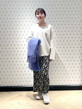 「A part by（アパートバイ）のアイテム（ストール/ショール）」を使った、ゆいぴさん（レディース・156cm）の冬コーディネート