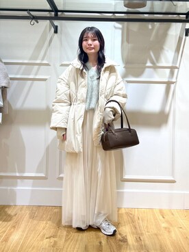「A part by（アパートバイ）の≪追加3≫ラメチュールプリーツスカート（スカート）」を使った、ゆいぴさん（レディース・156cm）の冬コーディネート