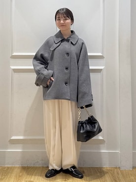 「アイテム（ステンカラーコート）」を使った、ゆいぴさん（レディース・156cm・20代）の秋コーディネート
