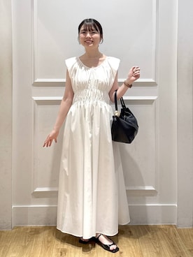 「A part by（アパートバイ）のハートモチーフバッグ（Shoulderbag、ブラック系）」を使った、ゆいぴさん（レディース・156cm）の夏コーディネート
