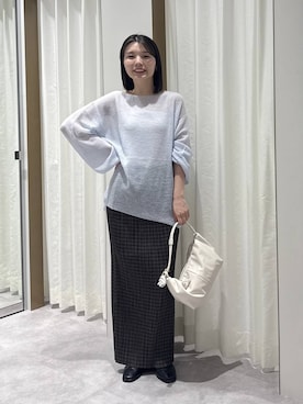 「A part by（アパートバイ）のプリーツイージータイトスカート2≪追加4≫（スカート、その他）」を使った、ゆいぴさん（レディース・156cm）の秋コーディネート