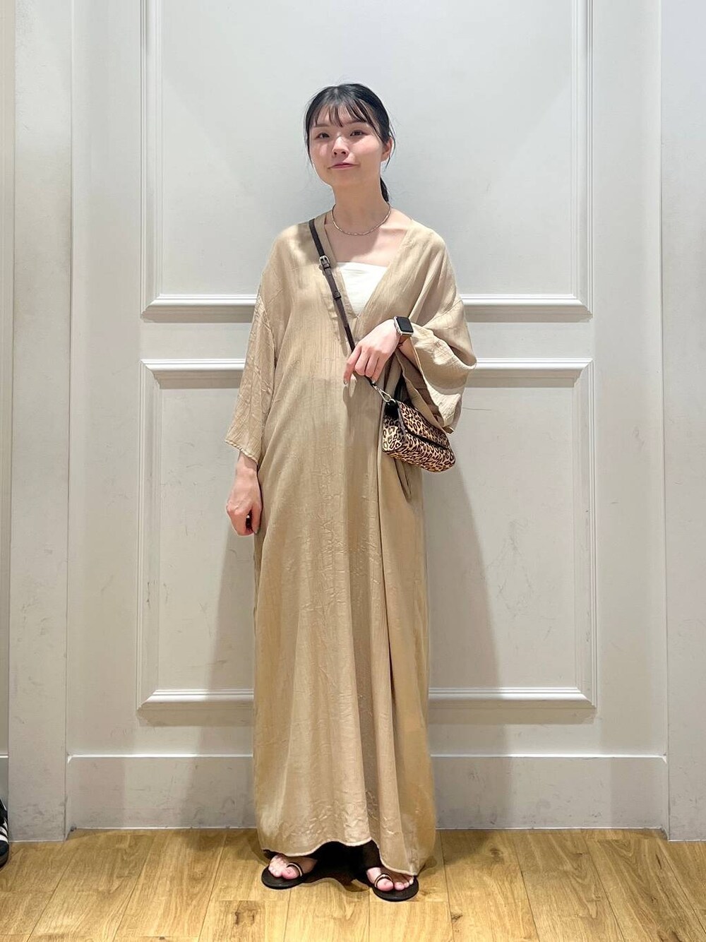 「カジュアル、フェミニン、きれいめ、SNAP_apart by lowrys、apart by lowrys」｜「A part byの≪追加2≫SUS/ビーズネックレス（ネックレス、シルバー系）」を使った、ゆいぴさん（レディース・156cm）の夏コーディネートの1枚目の写真