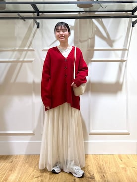 「A part by（アパートバイ）の≪追加3≫ラメチュールプリーツスカート（スカート）」を使った、ゆいぴさん（レディース・156cm）の冬コーディネート