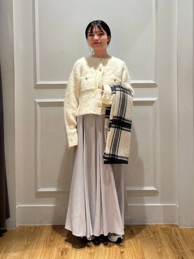 「A part by（アパートバイ）のアイテム（ストール/ショール）」を使った、ゆいぴさん（レディース・156cm）の秋コーディネート