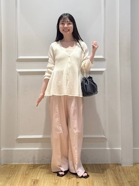 「A part by（アパートバイ）のチェーン2WAYBAG（ショルダーバッグ、ブラック系）」を使った、ゆいぴさん（レディース・156cm）の春コーディネート