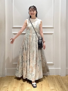 「A part by（アパートバイ）のダブルストラップミュール（Pumps、ブラック系）」を使った、ゆいぴさん（レディース・156cm）の夏コーディネート