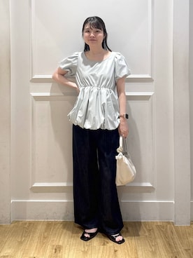 「A part by（アパートバイ）のハートモチーフバッグ（Shoulderbag、ホワイト系）」を使った、ゆいぴさん（レディース・156cm）の夏コーディネート