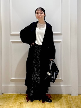 「アイテム（ステンカラーコート）」を使った、ゆいぴさん（レディース・156cm）の秋コーディネート