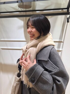「A part by（アパートバイ）のアイテム（ストール/ショール）」を使った、ゆいぴさん（レディース・156cm）の秋コーディネート