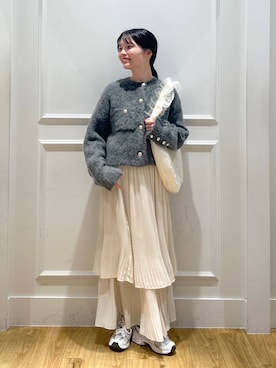 「A part by（アパートバイ）のチュールハンドルトート（ショルダーバッグ）」を使った、ゆいぴさん（レディース・156cm）の秋コーディネート