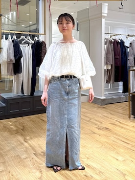 「アイテム（デニムスカート）」を使った、ゆいぴさん（レディース・156cm・20代）の夏コーディネート