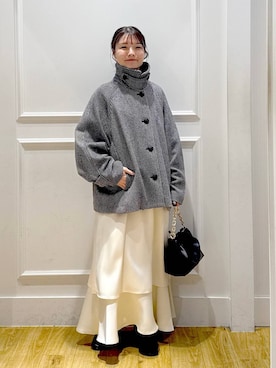 「アイテム（ステンカラーコート）」を使った、ゆいぴさん（レディース・156cm）の秋コーディネート