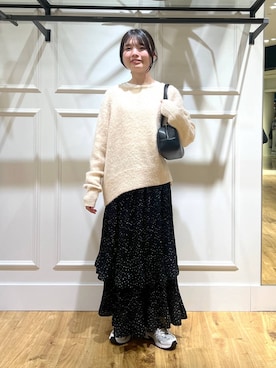 「A part by（アパートバイ）のシャギーニットプルオーバー（ニット/セーター）」を使った、ゆいぴさん（レディース・156cm）の冬コーディネート