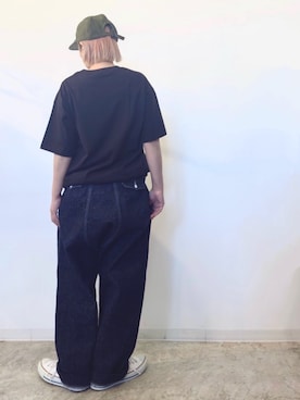 「yenope のアイテム（デニムパンツ、ブルー系）」を使った、いうさん（レディース・157cm）の夏コーディネート