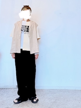 「ARTEPOVERA（アルテポーヴェラ）のアイテム（ベスト、ホワイト系）」を使った、いうさん（レディース・157cm）の夏コーディネート