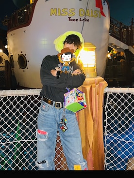 「Disney（ディズニー）のアイテム」を使った、TOMOさん（メンズ・176cm）の春コーディネート