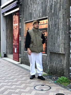 「アウトドアミックス」｜「アイテム（ダウンジャケット/コート）」を使った、Funachangさん（メンズ・177cm）の冬コーディネート