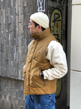 「MANASTASH（マナスタッシュ）のMANASTASH×GILET / マナスタッシュ×ジレ　MS BD BIG SHIRTS　マナスタッシュBDビッグシャツ（シャツ/ブラウス）」を使った、Funachangさん（メンズ・177cm）の冬コーディネート