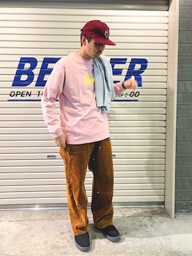 「アイテム（サンダル）」を使った、Funachangさん（メンズ・177cm）の秋コーディネート