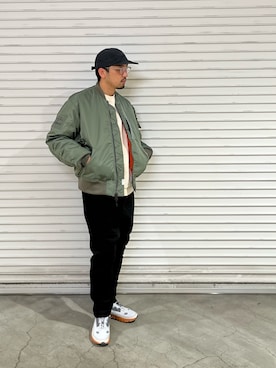 「MANASTASH（マナスタッシュ）のアイテム（MA-1）」を使った、Funachangさん（メンズ・177cm）の秋コーディネート
