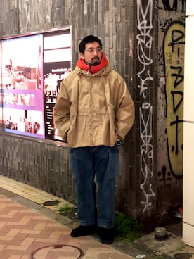 「PG（ピージー）のアイテム（その他シューズ）」を使った、Funachangさん（メンズ・177cm）の冬コーディネート
