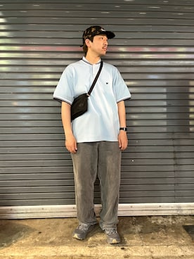「MANASTASH（マナスタッシュ）のアイテム（パンツ）」を使った、Funachangさん（メンズ・177cm）の夏コーディネート