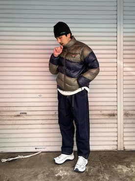 「アイテム（帽子）」を使った、Funachangさん（メンズ・177cm）の冬コーディネート