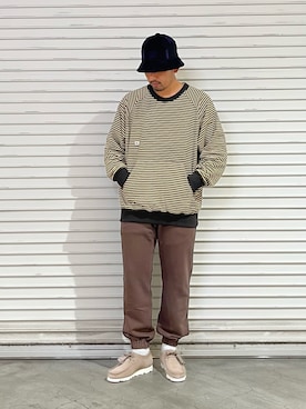 「Gramicci（グラミチ）のアイテム（スウェットパンツ）」を使った、Funachangさん（メンズ・177cm）の夏コーディネート