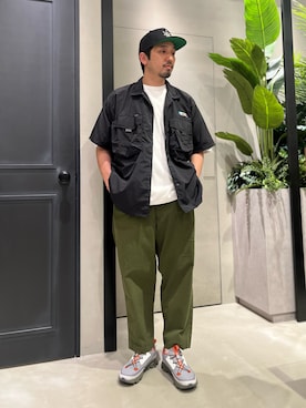 「MANASTASH（マナスタッシュ）のアイテム（キャップ）」を使った、Funachangさん（メンズ・177cm）の夏コーディネート