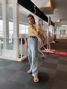 「UNITED ARROWS（ユナイテッドアローズ）のアイテム（ベルト）」を使った、miisuuzuukiiさん（レディース・162cm）の夏コーディネート