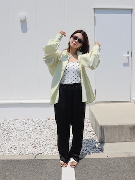 「ZARA（ザラ）のアイテム（Tank tops、ホワイト系）」を使った、miisuuzuukiiさん（レディース・162cm）の夏コーディネート
