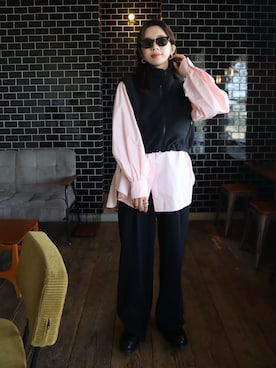 「アイテム（ベスト）」を使った、miisuuzuukiiさん（レディース・162cm）の秋コーディネート