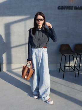 「アイテム（ベスト）」を使った、miisuuzuukiiさん（レディース・162cm）の秋コーディネート