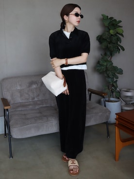「Maison Kitsune（メゾンキツネ）のアイテム」を使った、miisuuzuukiiさん（レディース・162cm）の夏コーディネート