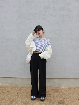 「ëpaのアイテム（Tシャツ/カットソー、その他）」を使った、miisuuzuukiiさん（レディース・162cm）の春コーディネート