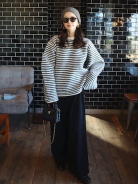 「アイテム（ニットキャップ/ビーニー）」を使った、miisuuzuukiiさん（レディース・162cm）の秋コーディネート