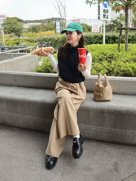 「アイテム（ハンドバッグ）」を使った、miisuuzuukiiさん（レディース・162cm）の秋コーディネート